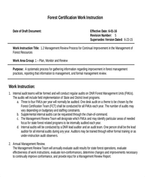 30 Work Instruction Templates Free Sample Example Format