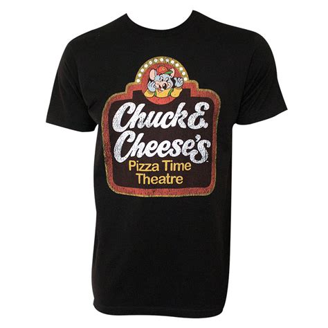 Chuck E Cheese Pizza Time Theatre Mens Black Tee Shirt