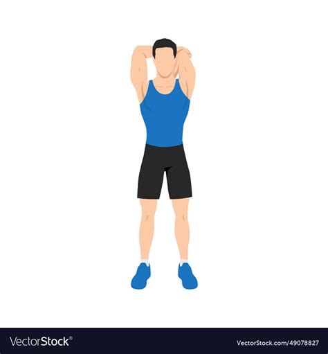 Man Doing Overhead Triceps Stretch Exercise Vector Image