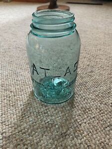 Canning Jar Genuine Atlas Mason Quart Blue Strong Shoulder Vintage Ebay