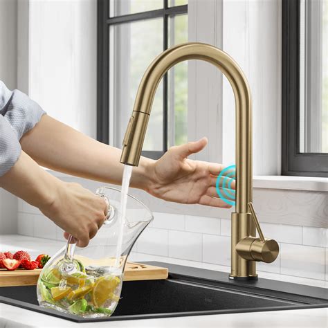 Kraus Ktf Bg Oletto Contemporary Single Handle Touch Kitchen Sink Faucet With Pull Down