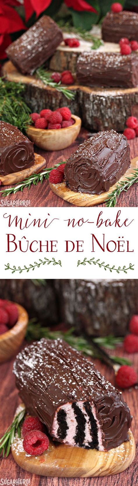 A collection of christmas dessert recipes that are perfect for the christmas holidays including christmas dessert ideas. Mini No-Bake Buche de Noel - an easy and delicious winter dessert, NO OVEN REQUIRED! | From ...