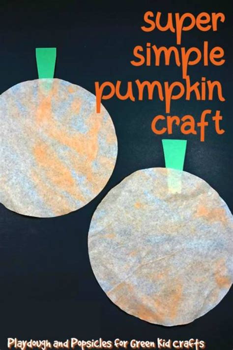 Festive Painted Coffee Filter Pumpkin Craft - Green Kid Crafts