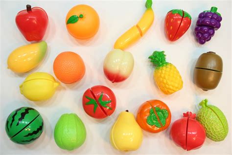 Learn Names Of Fruits And Vegetables With Toy Velcro Cutting Fruits And