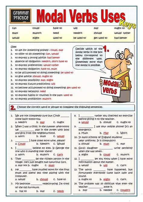 MODAL VERBS USES Worksheet Free ESL Printable Worksheets Made By Teachers Professores De