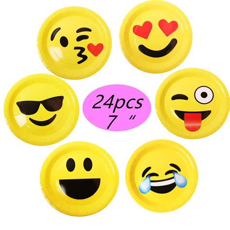 Foci Cozi Emoji Party Supplies 164ct Emoji Paper Plates 7 And 9 Emoji