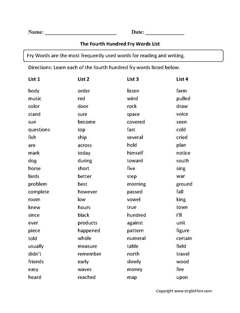 Use this list of common first grade sight words to help your child's reading skills improve quickly. Worksheets Pages : High School English Worksheets ...