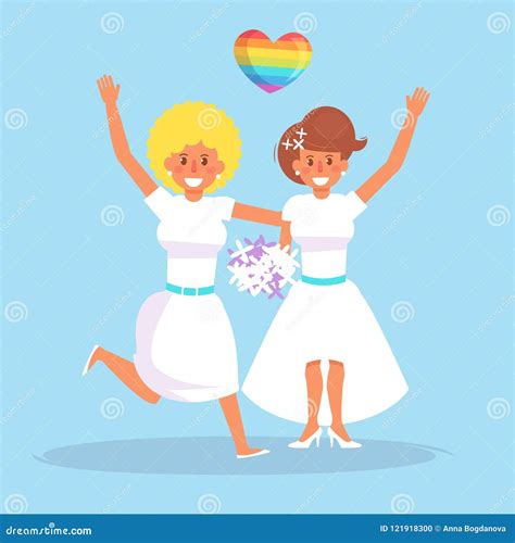Lesbian Wedding Vector Stock Vector Illustration Of Isolated 121918300