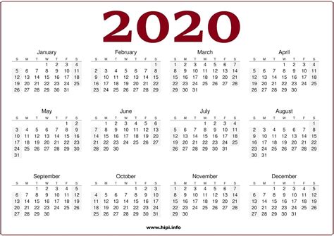 2020 Calendar Wallpapers Wallpaper Cave