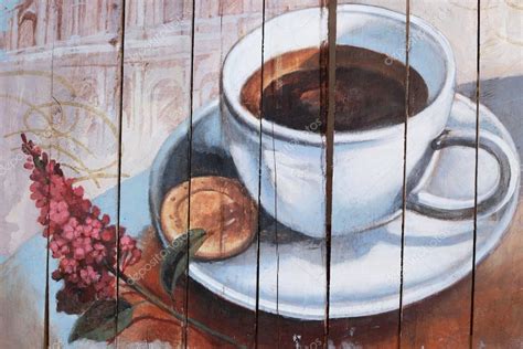 estilo vintage de fondo dibujo lineal cafe taza foto de