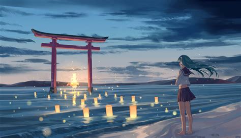 Anime Beach Wallpapers Top Free Anime Beach Backgrounds Wallpaperaccess