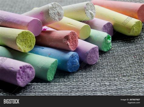 Multi Colored Chalk On Image And Photo Free Trial Bigstock