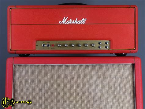 Marshall Jmp 50 Watt Modell 1986 Red Full Stack 1969 Red Levant Amp
