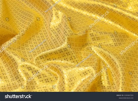 Mauled Goldcolored Fabric Texture Background This Stock Photo
