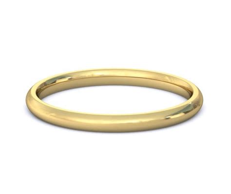 3 mm is approximately 1/8 inch. 2mm 18K Gold Wedding Band or Ring, Domed and Comfort-Fit Ring