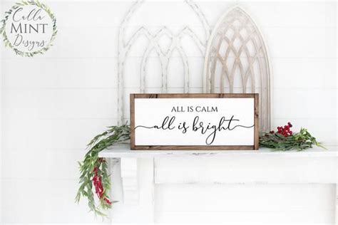 All Is Calm All Is Bright Svg Christmas Svg Silent Night Etsy