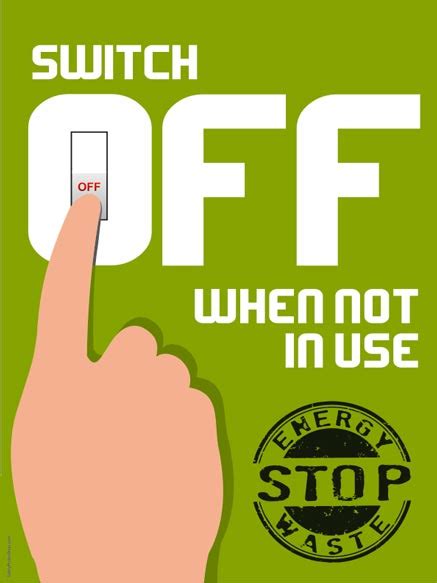 Switch Off When Not In Use Safety Poster Shop