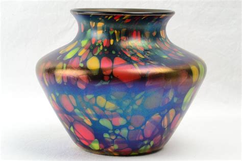 Rare 1925 Fenton Glass Mosaic Squat Vase Shape 3001 5 12