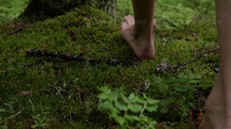 Girl Walks Barefoot In The Woods In A Cloak Youtube