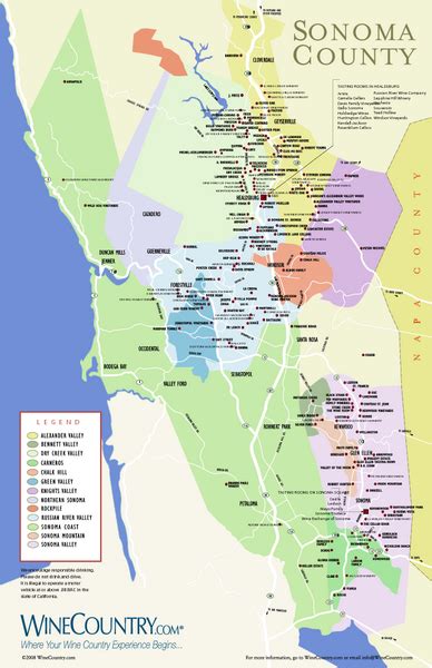 Sonoma Country Wine Map Sonoma California • Mappery Wine Map