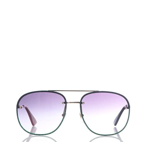 gucci aviator glitter sunglasses gg0227s gold 532876