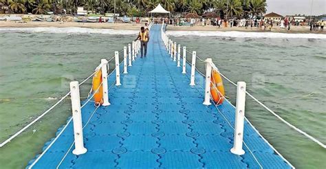 kozhikode s beypore marina beach gets a floating bridge