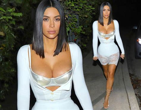 Kim Kardashian Risks Major Nip Slip As Ample Assets Spill Out Of Plunging Silk Bra Celebrity