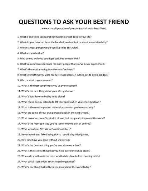 70 Questions To Ask Your Best Friend Quickly Spark Great Conversations Funny Questions Fun