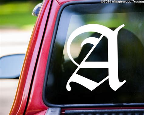 Old English Letter 5 Vinyl Decal Sticker Initial Tattoo Script