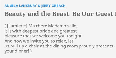 Beauty And The Beast Be Our Guest Lyrics By Angela Lansbury And Jerry