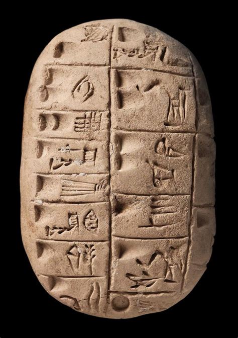 Tablet With Pictographs Near Eastern Mesopotamian Uruk Period Iv