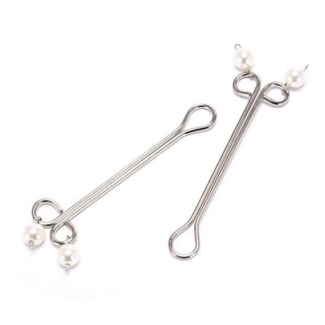 One Pair Stainless Steel Nipple Clamp Clips Nipple Labia Clit Sex