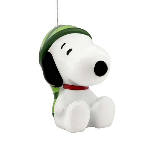 Hallmark Peanuts Snoopy In Stocking Cap Decoupage Christmas Ornament