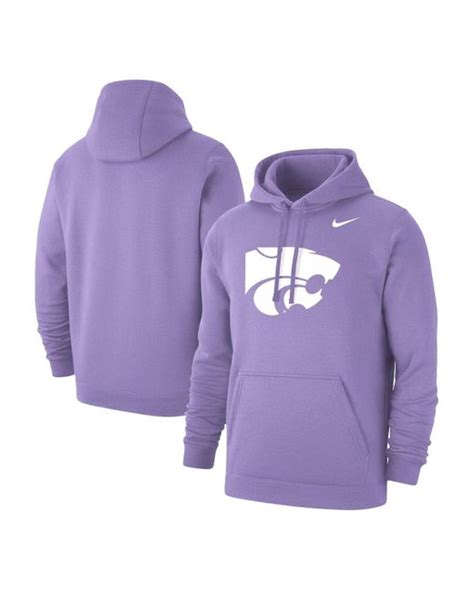 Nike Fleece Purple Kansas State Wildcats Lavender Emaw Club Pullover