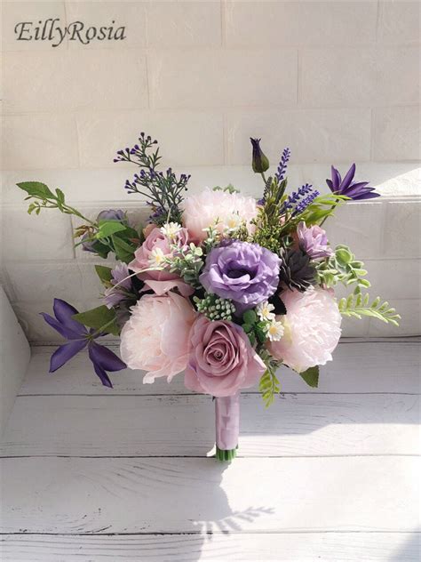 Lilac Lavender Purple Wedding Bouquet For Country Wedding