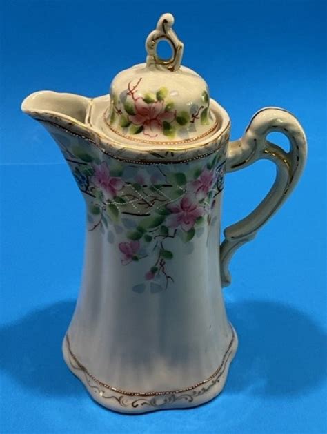 Antique Porcelain Chocolate Pot Teapot Coffee Pot Japan Hand Painted