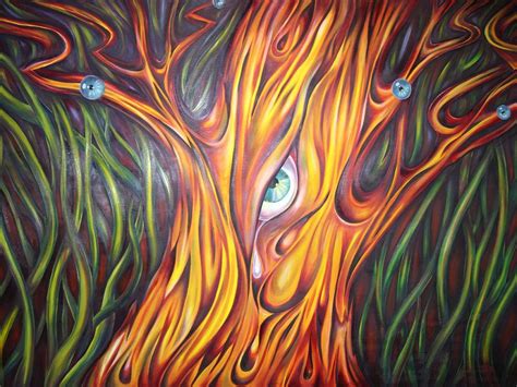 Abstract Art Tree On Canvas Painting By Natasha Russu