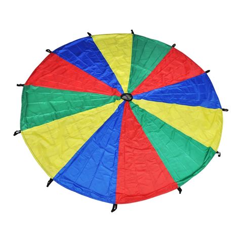 Gsi 6 Feet Kids Play Parachute Rainbow Parachute With 6 Handles In