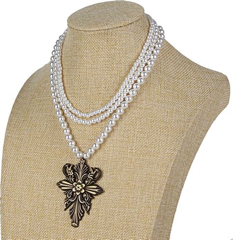 Nuwind Vampire Madam Alcina Dimitrescu Woman Lady Pearl Necklace Cosplay Jewelry Costume