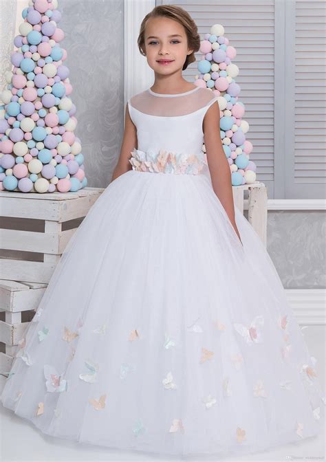 Lace Arabic 2017 Flower Girl Dresses Sheer Neck Ball Gown Vintage Child