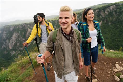 Adventure Travel Tourism Hike And People Concept Group Of Happy