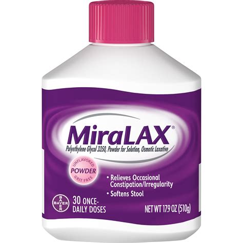 Miralax Laxative Powder For Gentle Constipation Relief Stool Softener