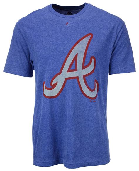 Lyst Majestic Mens Atlanta Braves Cooperstown T Shirt In Blue For Men