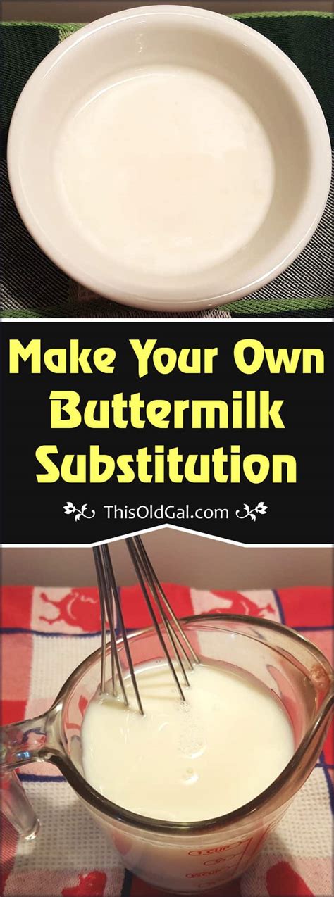 1 tablespoon lemon juice + 1 cup milk = a perfect swap for 1 cup of buttermilk. Make Your Own Buttermilk Substitution | This Old Gal