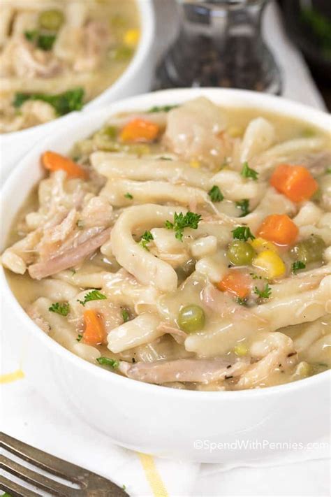 Homemade Chicken And Noodles Reames Packages Really Soak Up The Broth