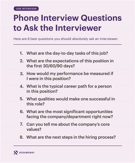 8 Best Phone Interview Questions To Ask The Interviewer Resumeway