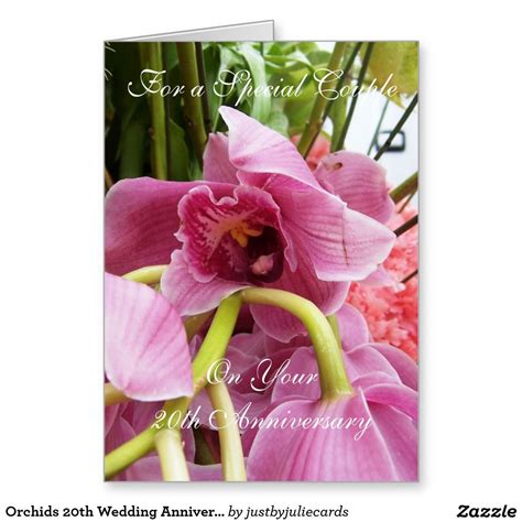 Orchids 20th Wedding Anniversary Card Wedding