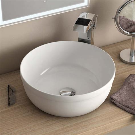 Economisez avec notre option de livraison gratuite. Vasque à poser ronde blanche 39 cm céramique, Pure Fine