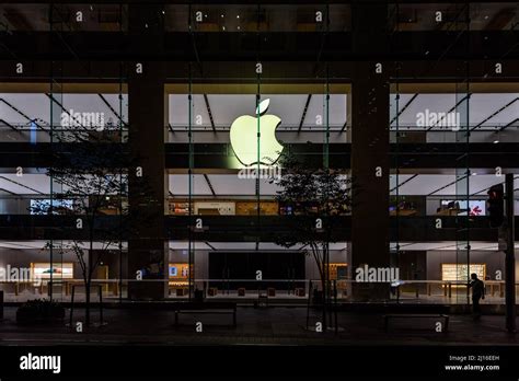 The Flagship Apple Store On George Street In Sydney Australia At Night