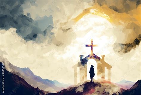 Heaven God Holy Church Bethlehem Illustration Landscape Art Pathway